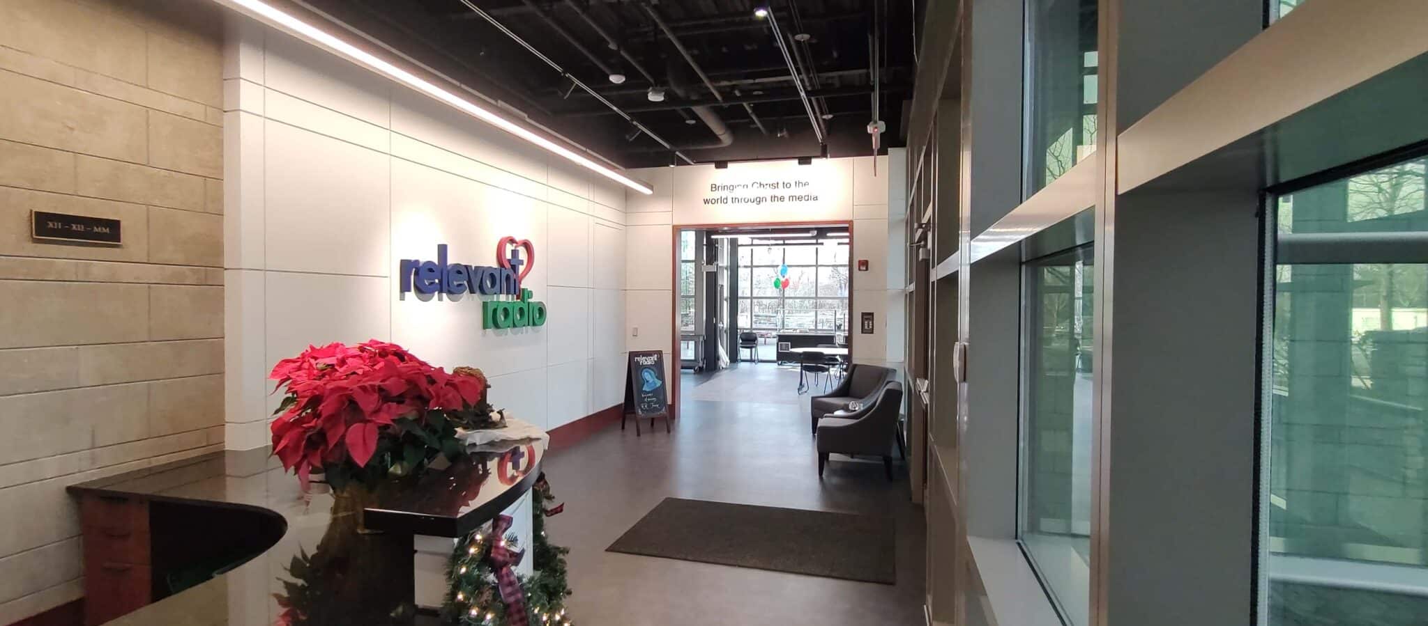 Relevant Radio Headquarters Office Front Desk Hallway